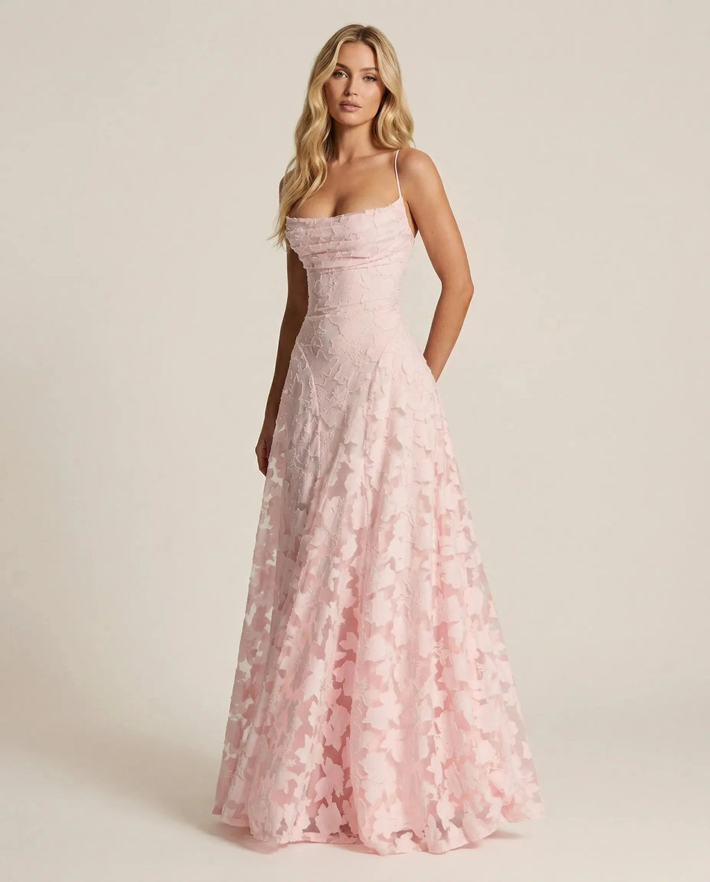 Aveline – La Robe Grâce Florissante — Rose, photo 6